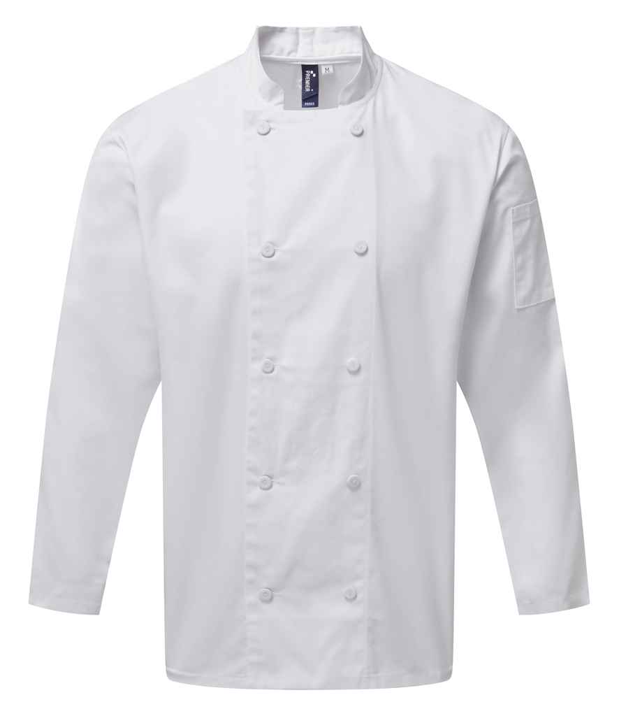 Premier Coolchecker® Long Sleeve Chef's Jacket - White