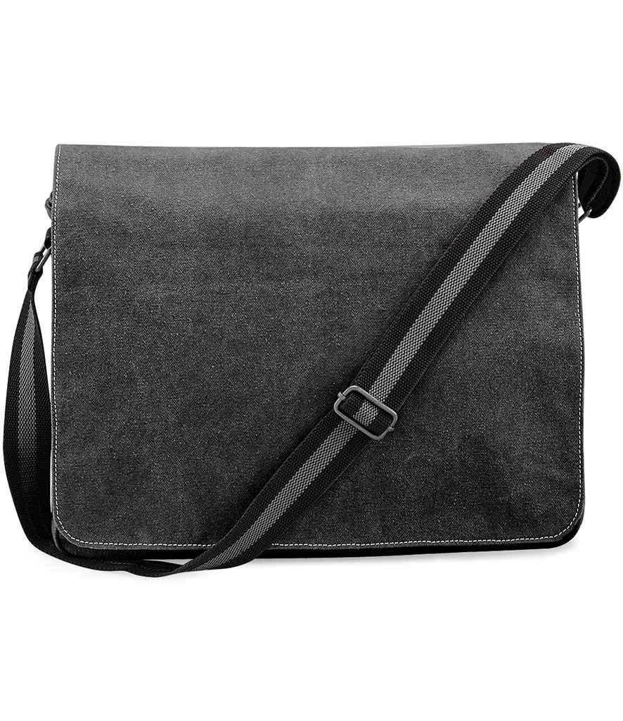 Quadra Vintage Canvas Despatch Bag - Vintage Black