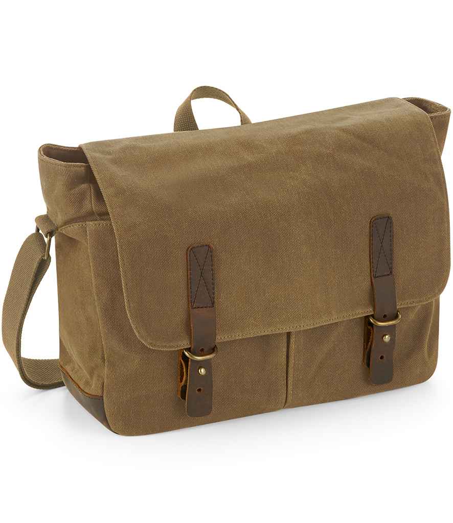 Quadra Heritage Waxed Canvas Messenger Bag - Desert Sand