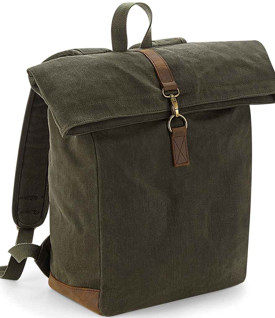 Quadra Heritage Waxed Canvas Backpack - Olive Green
