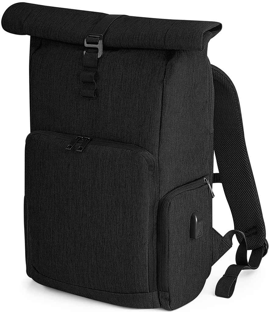 Quadra Q-Tech Charge Roll-Top Backpack - Black
