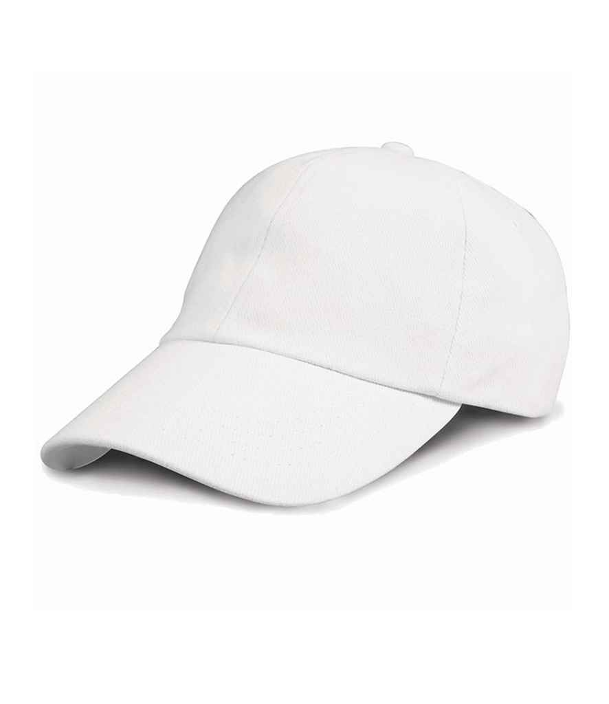 Result Low Profile Heavy Brushed Cotton Cap - White