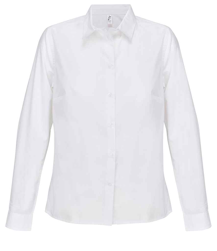 SOL'S Ladies Bailey Long Sleeve Poplin Shirt - White