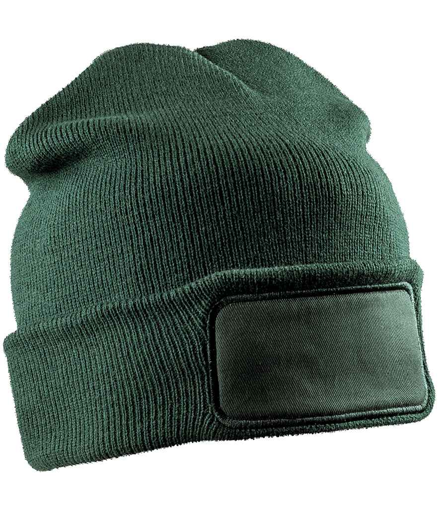 Result Recycled Double Knit Printers Beanie - Bottle Green