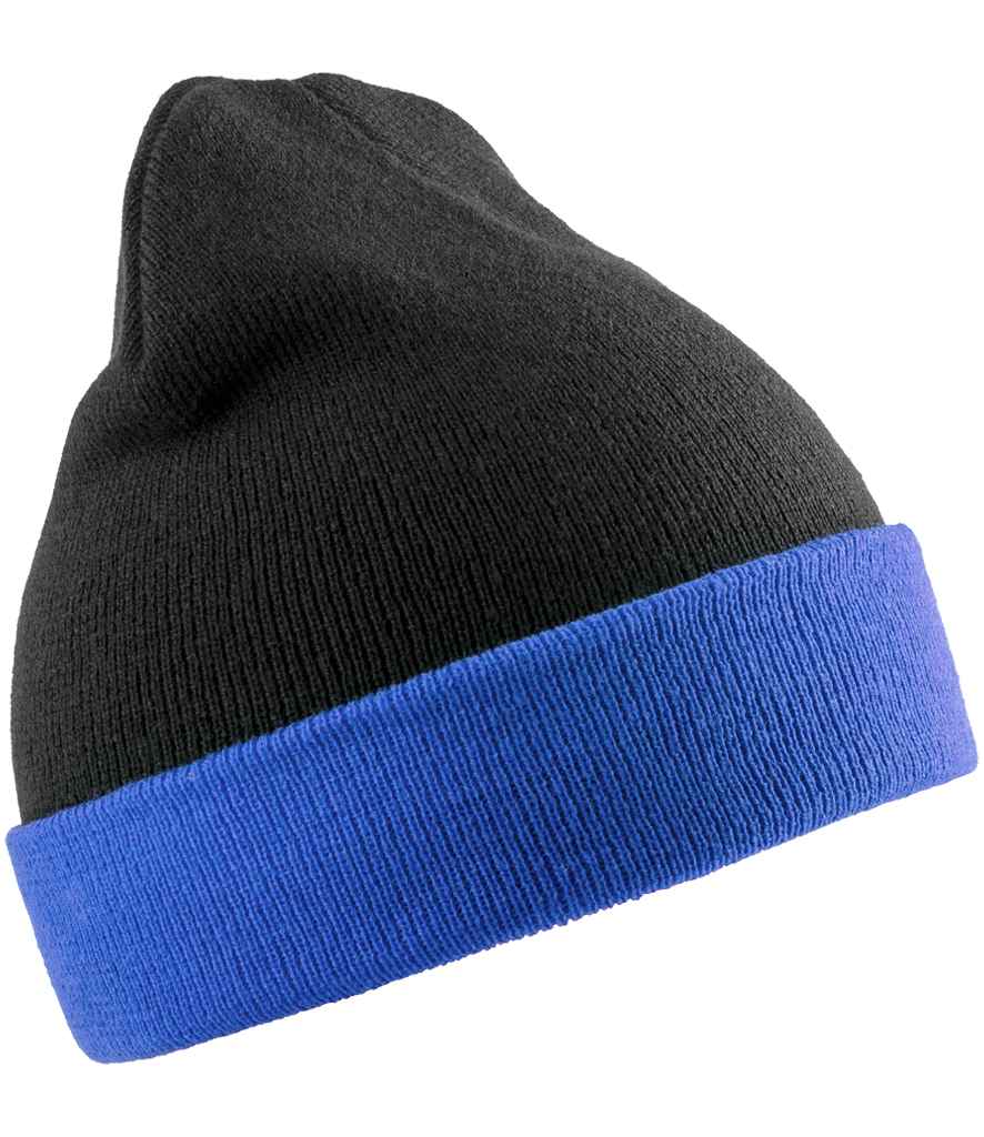 Result Recycled Compass Beanie - Black/Royal Blue