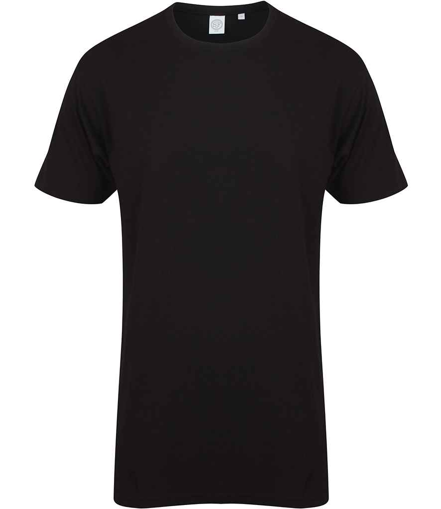 SF Clothing Longline Dipped Hem T-Shirt - Black
