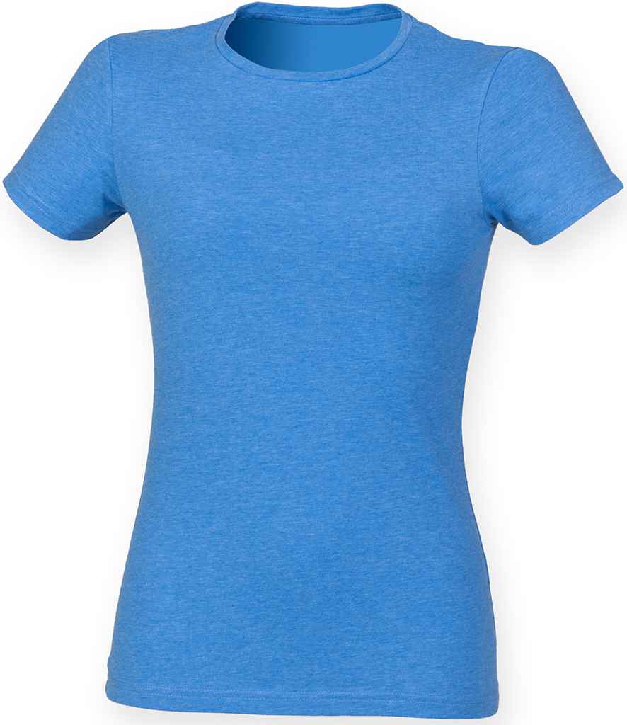 SF Clothing Ladies Feel Good Stretch T-Shirt - Heather Blue