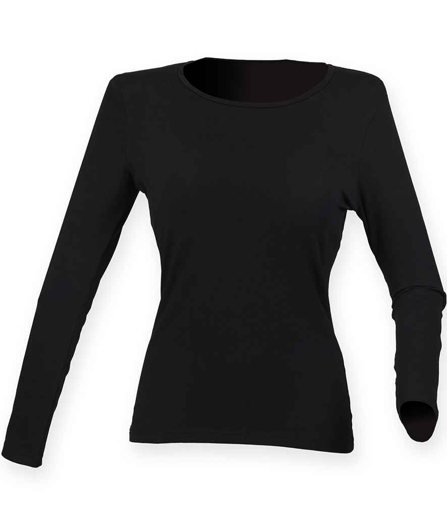 SF Clothing Ladies Feel Good Long Sleeve Stretch T-Shirt - Black