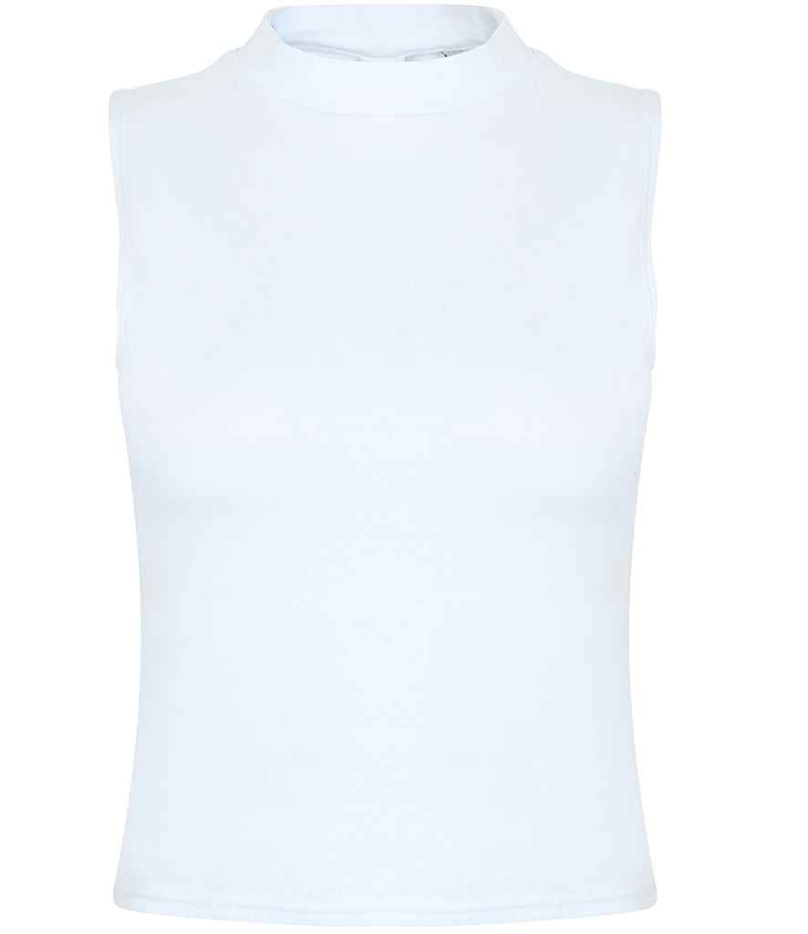 SF Clothing Ladies High Neck Crop Vest - White