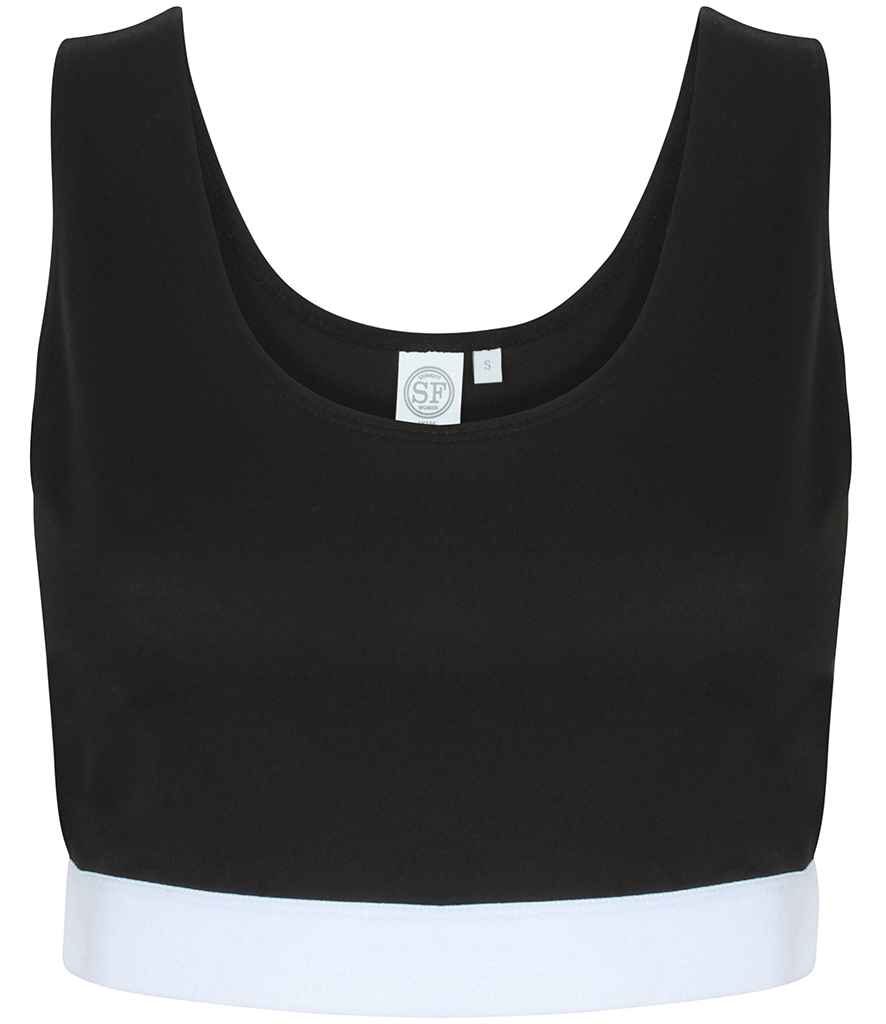SF Clothing Ladies Fashion Crop Top - Black/White