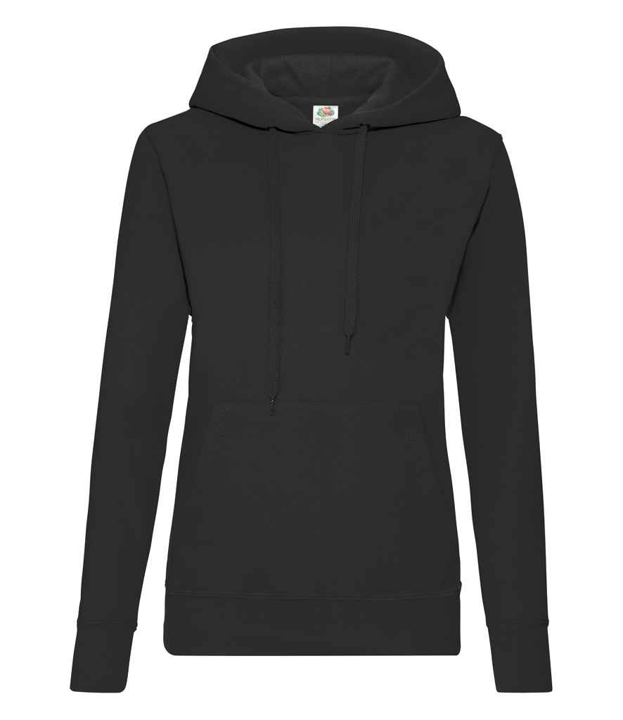 Fruit of the Loom Classic Lady Fit Hooded Sweatshirt - Black