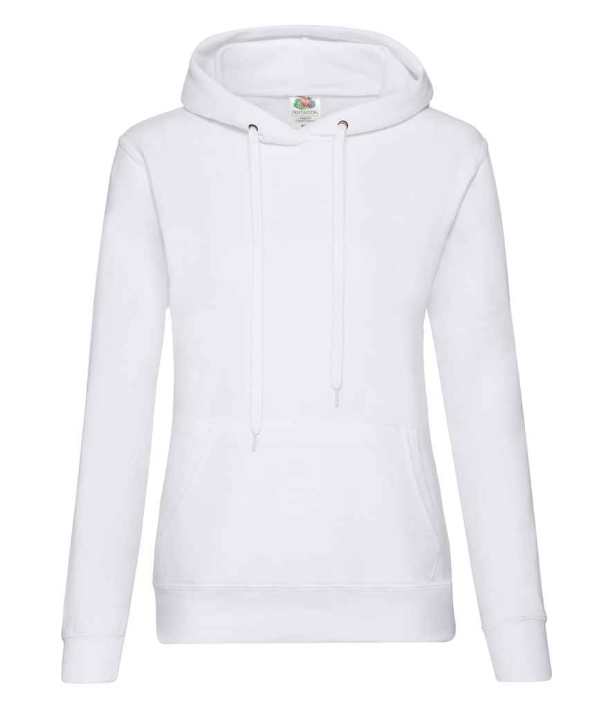 Fruit of the Loom Classic Lady Fit Hooded Sweatshirt - White