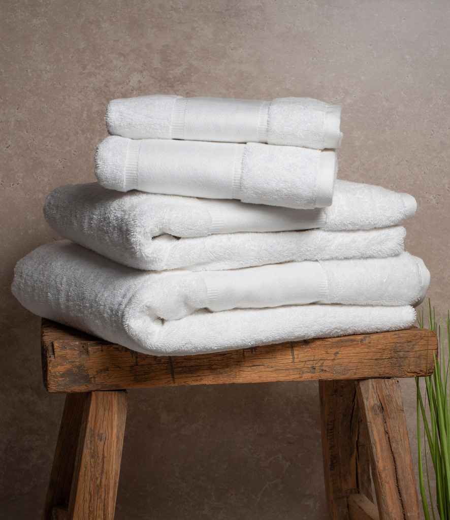 Towel City Organic Printable Border Bath Sheet - White