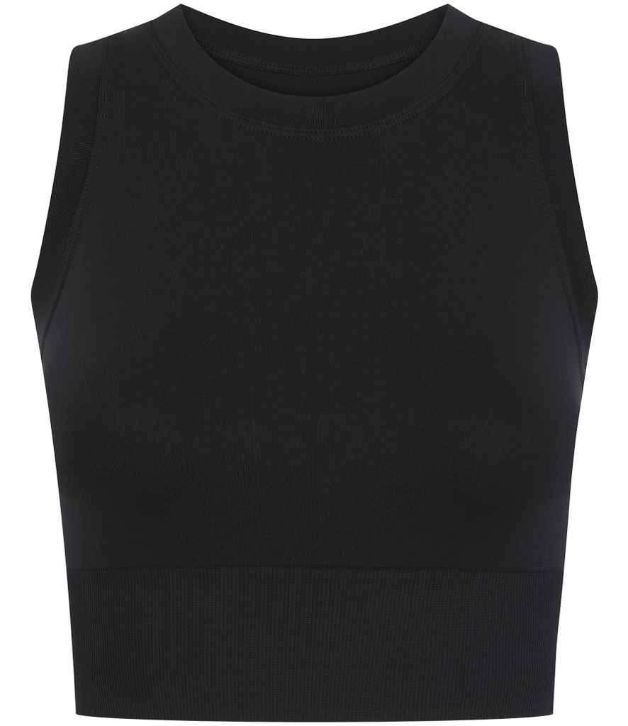 Tombo Ladies Cropped Tank Top - Black