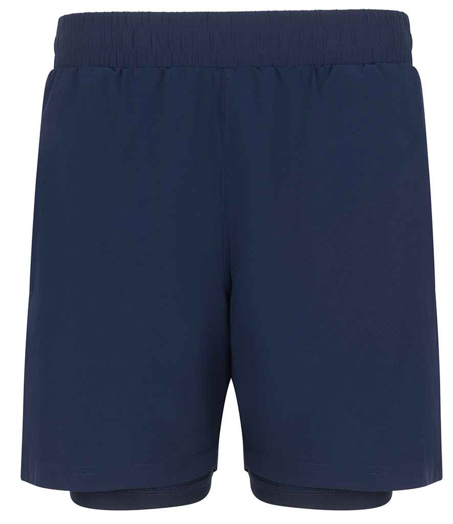 Tombo Double Layer Sports Shorts - Navy/Navy