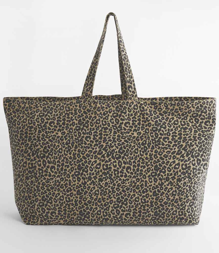 Westford Mill Leopard Print Canvas Oversized Tote Bag - Vintage Leopard Print