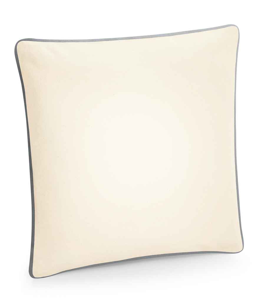 Westford Mill Fairtrade Piped Cushion Cover - Natural/Light Grey