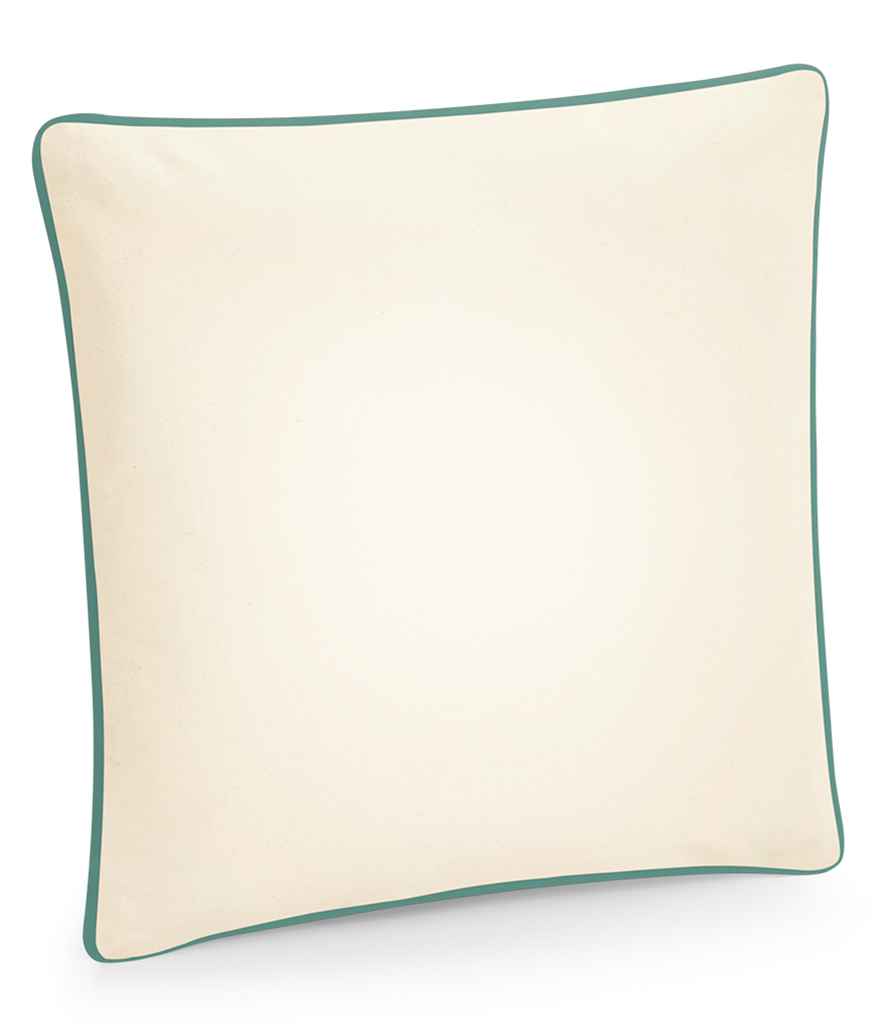 Westford Mill Fairtrade Piped Cushion Cover - Natural/Sage Green