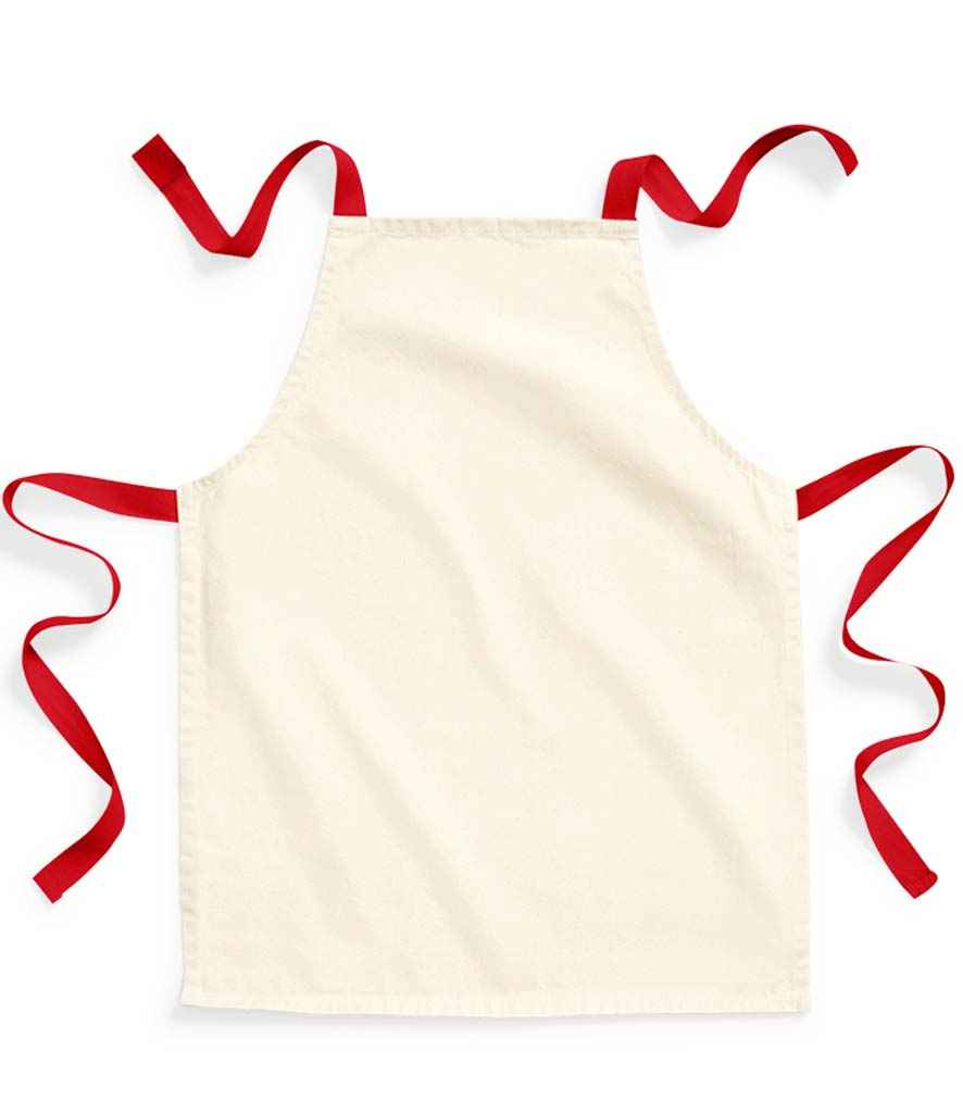 Westford Mill Fairtrade Kids Craft Apron - Natural/Classic Red