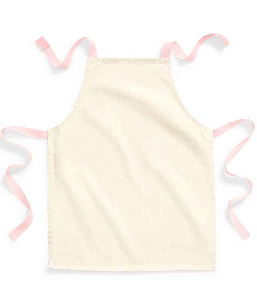 Westford Mill Fairtrade Kids Craft Apron - Natural/Pastel Pink