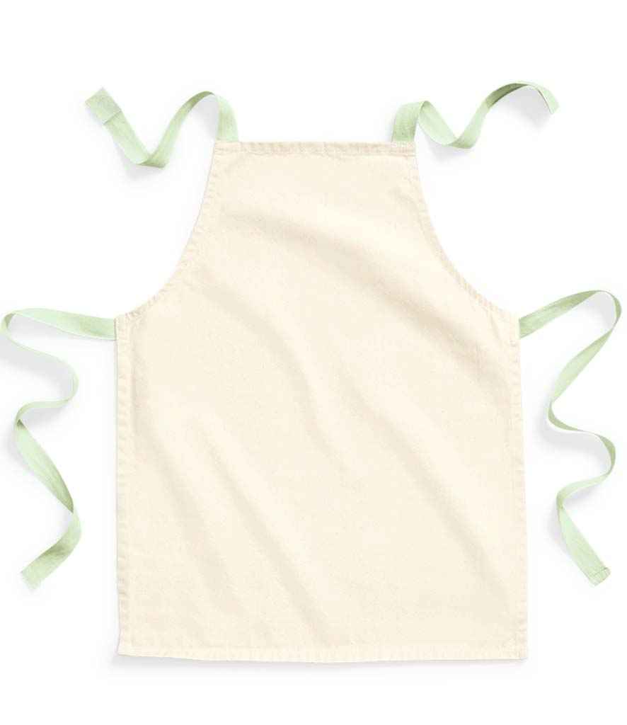 Westford Mill Fairtrade Kids Craft Apron - Natural/Pistachio