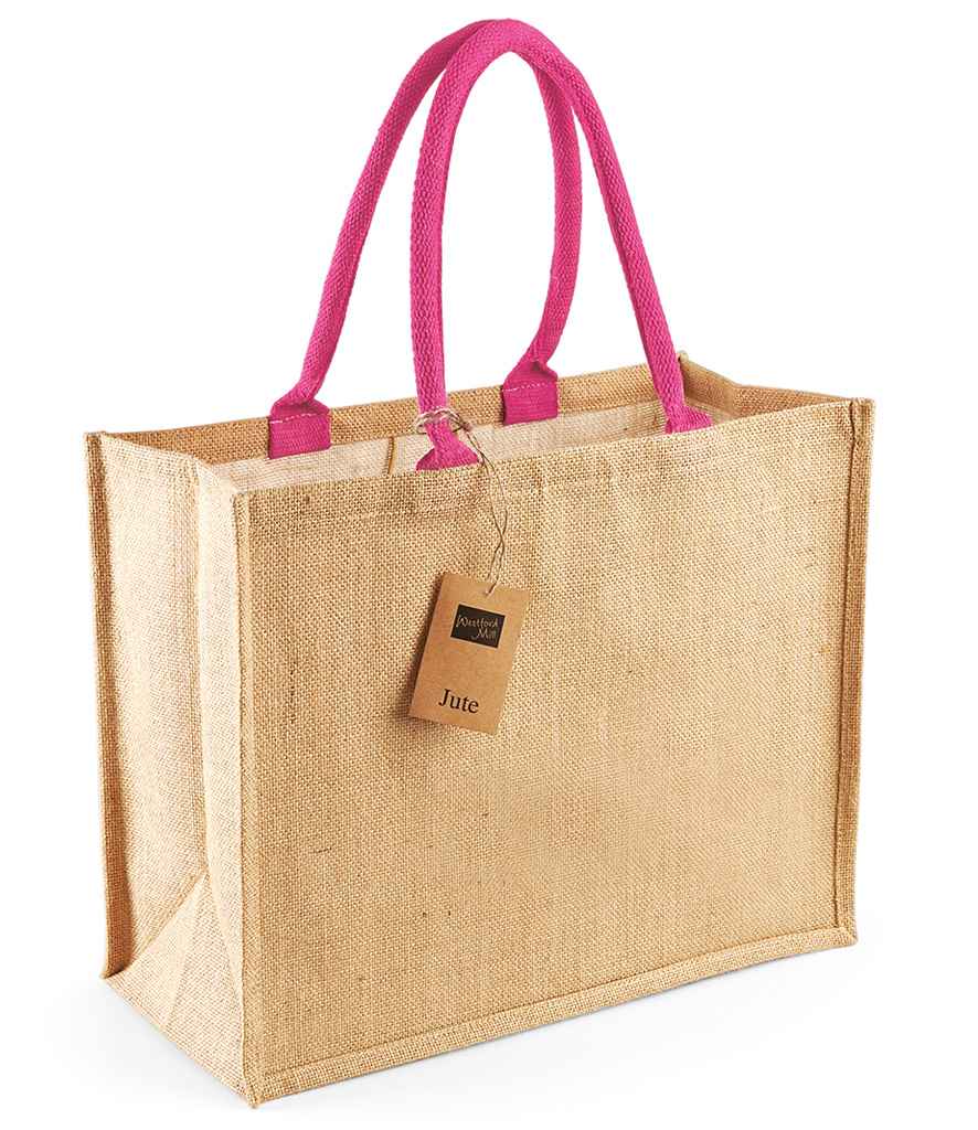 Westford Mill Jute Classic Shopper - Natural/Fuchsia