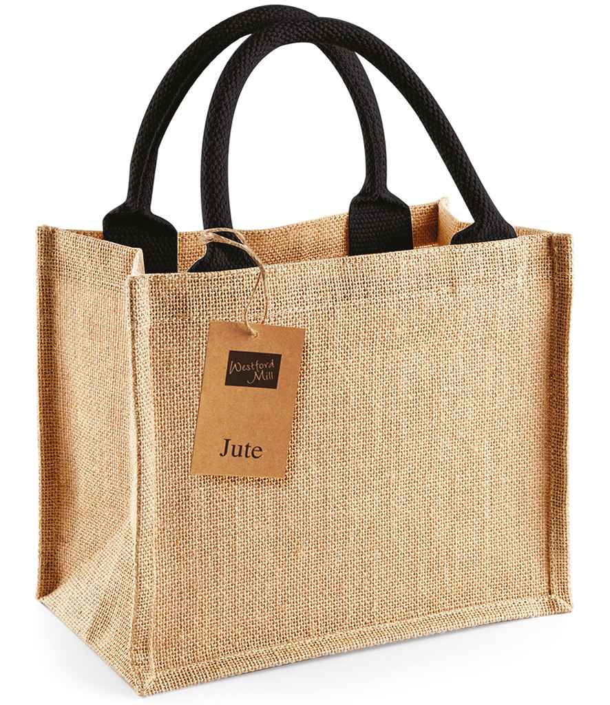 Westford Mill Jute Mini Gift Bag - Natural/Black