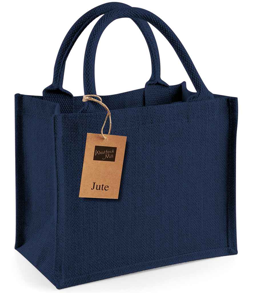 Westford Mill Jute Mini Gift Bag - Navy/Navy