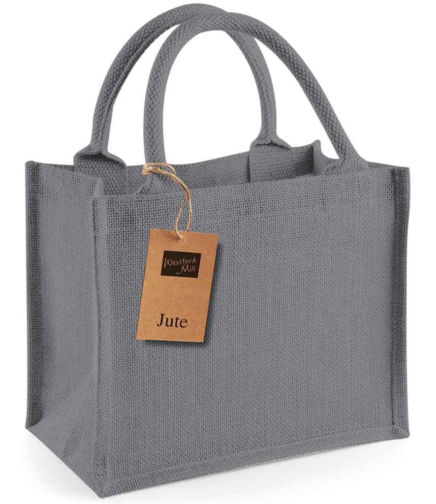 Westford Mill Jute Mini Gift Bag - Graphite Grey/Graphite Grey