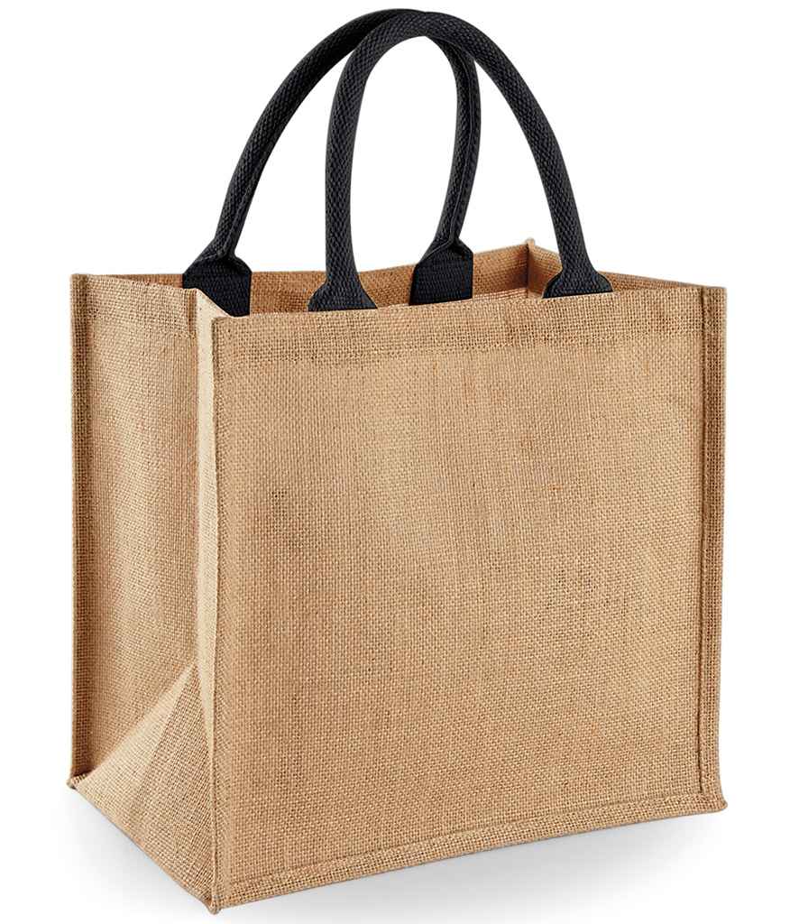 Westford Mill Jute Midi Tote Bag - Natural/Black
