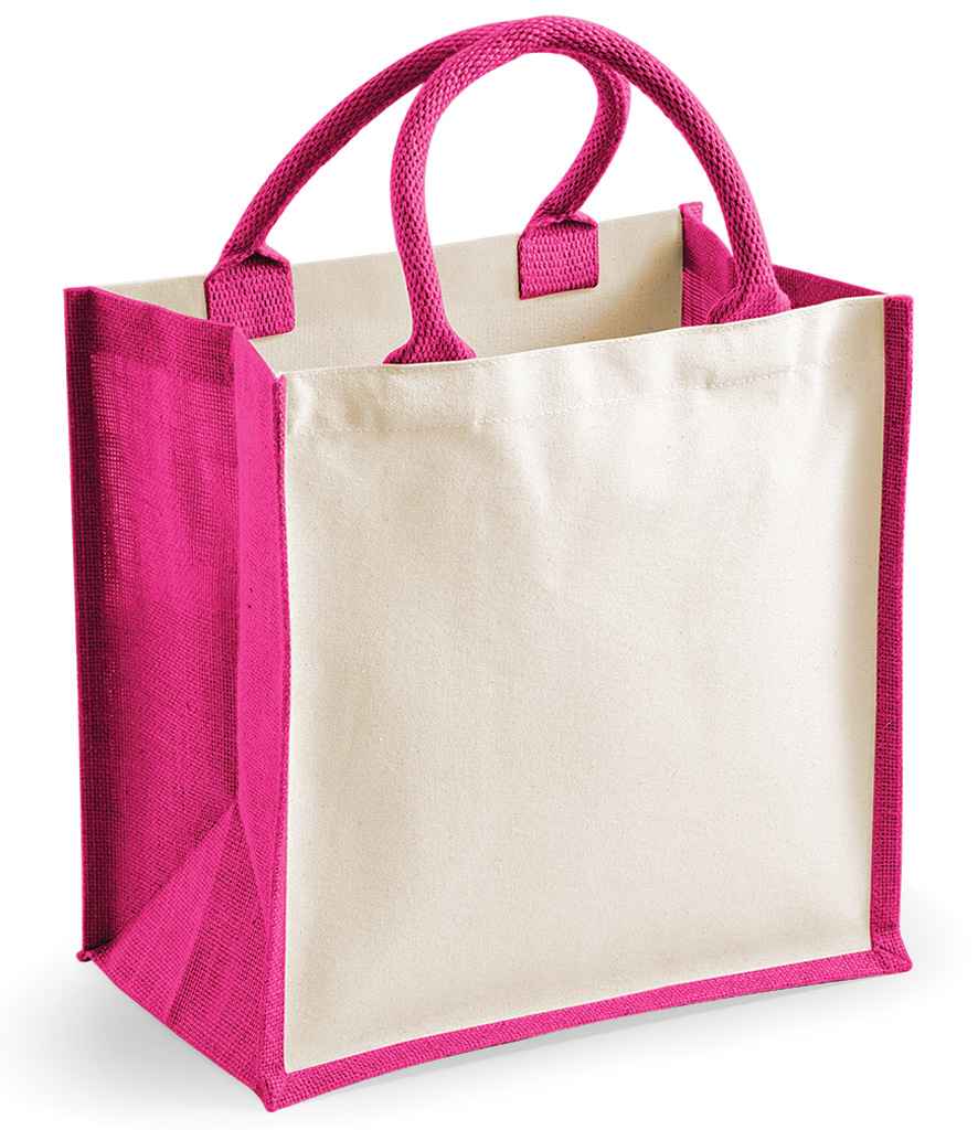 Westford Mill Printers Midi Jute Tote Bag - Fuchsia