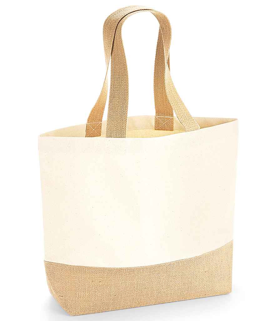 Westford Mill Jute Base Canvas Tote Bag - Natural