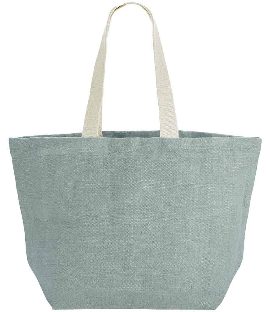 Westford Mill Soft Washed Jute Beach Bag - Duck Egg Blue