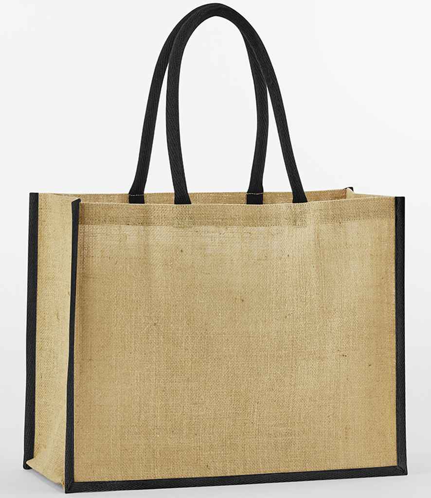 Westford Mill Natural Starched Jute Classic Shopper - Natural/Black