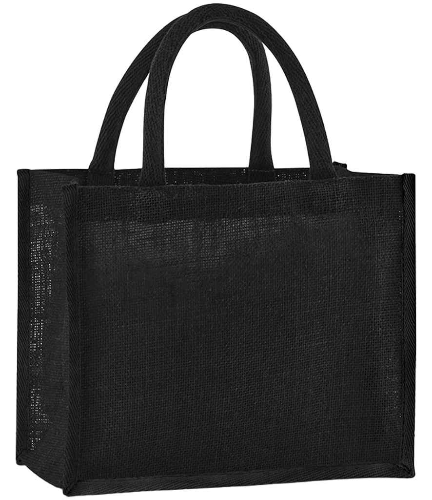Westford Mill Natural Starched Jute Midi Tote Bag - Black/Black