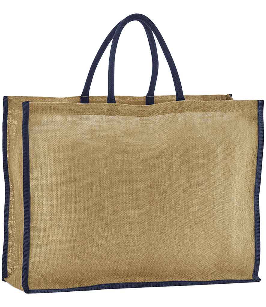 Westford Mill Natural Starched Jute Market Shopper - Natural/Navy