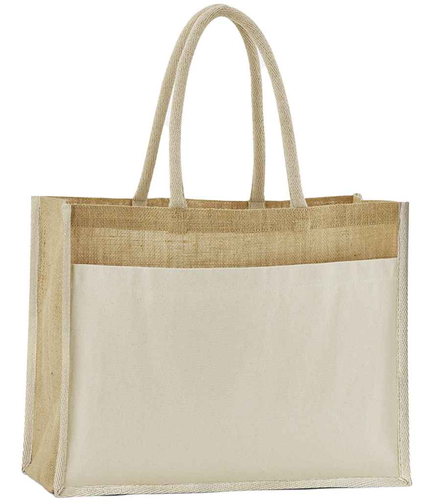 Westford Mill Cotton Pocket Natural Starched Jute Shopper - Natural