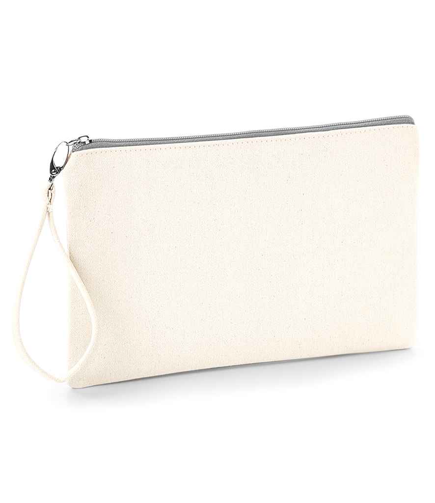 Westford Mill Canvas Wristlet Pouch - Natural/Light Grey