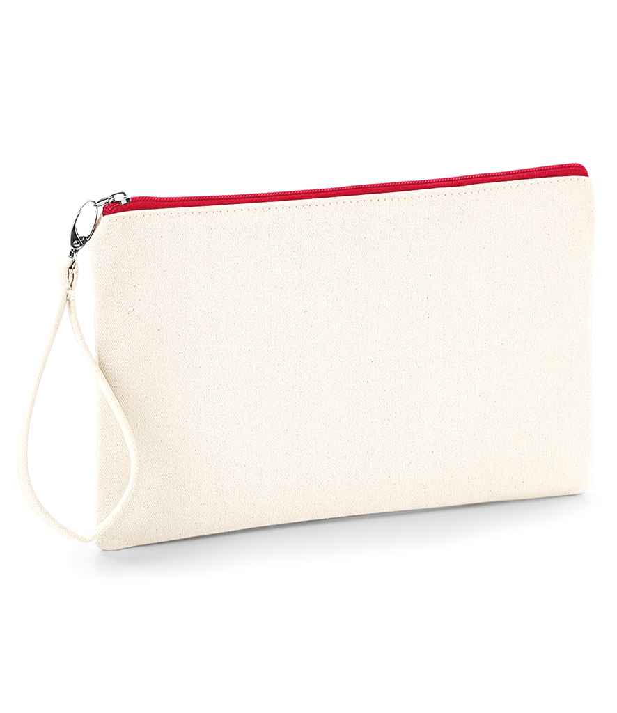 Westford Mill Canvas Wristlet Pouch - Natural/Red