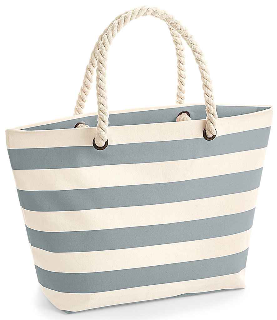 Westford Mill Nautical Beach Bag - Natural/Grey