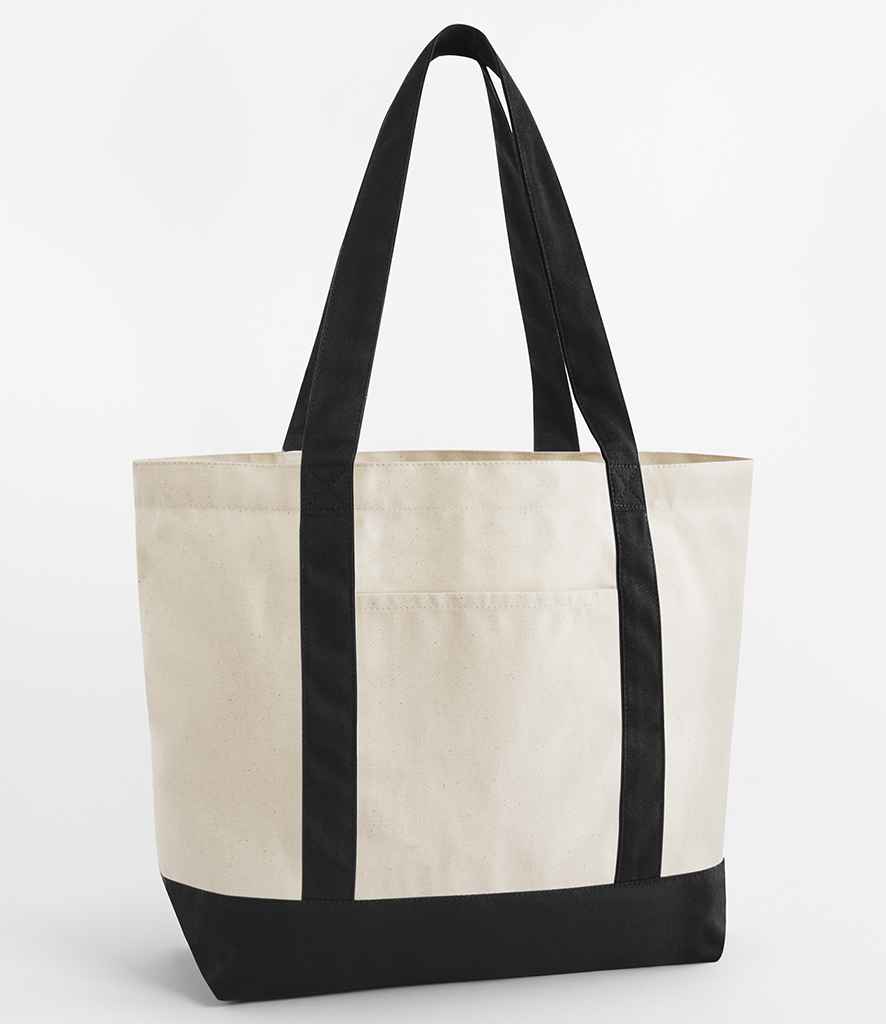 Westford Mill EarthAware® Organic Varsity Shopper - Natural/Black