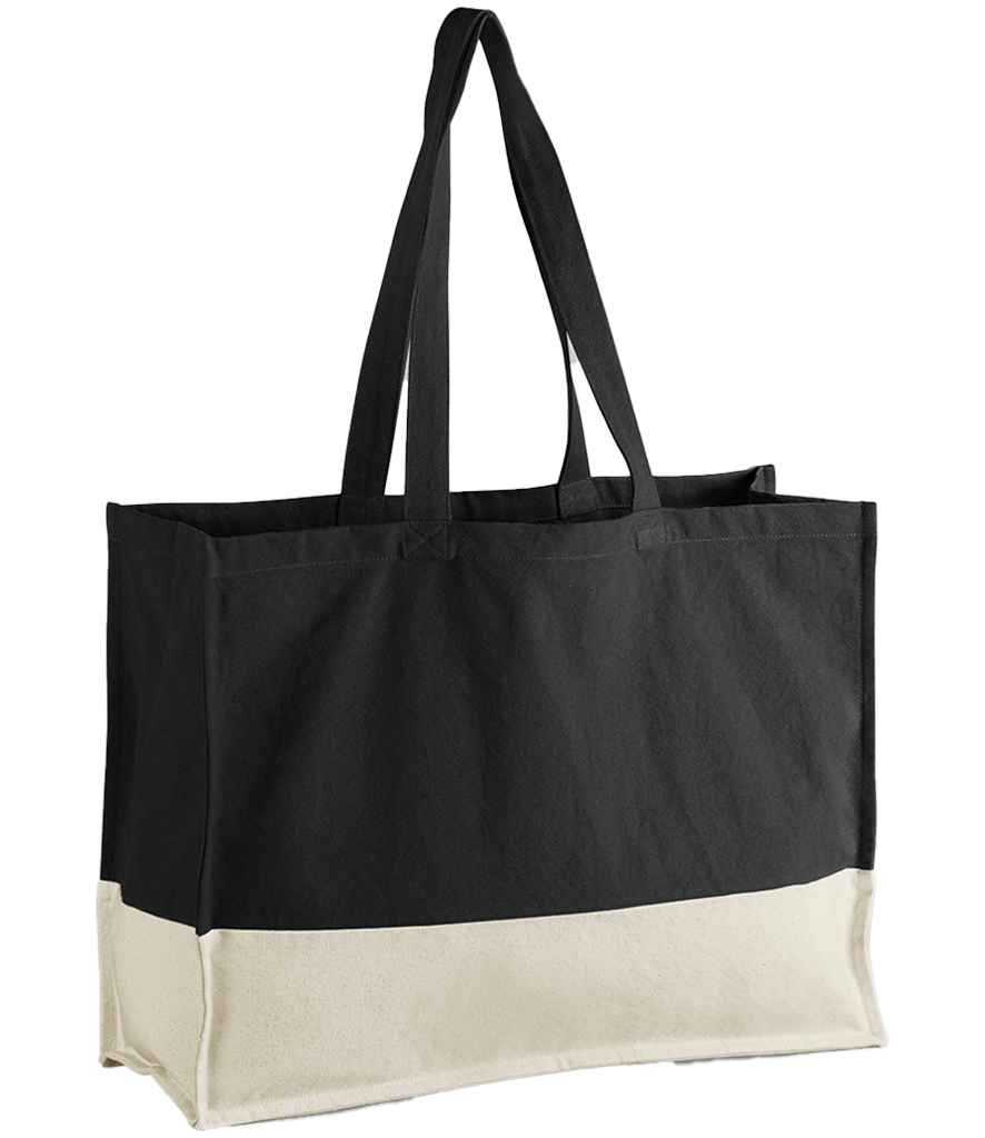Westford Mill EarthAware® Organic Contrast Shopper - Black/Natural