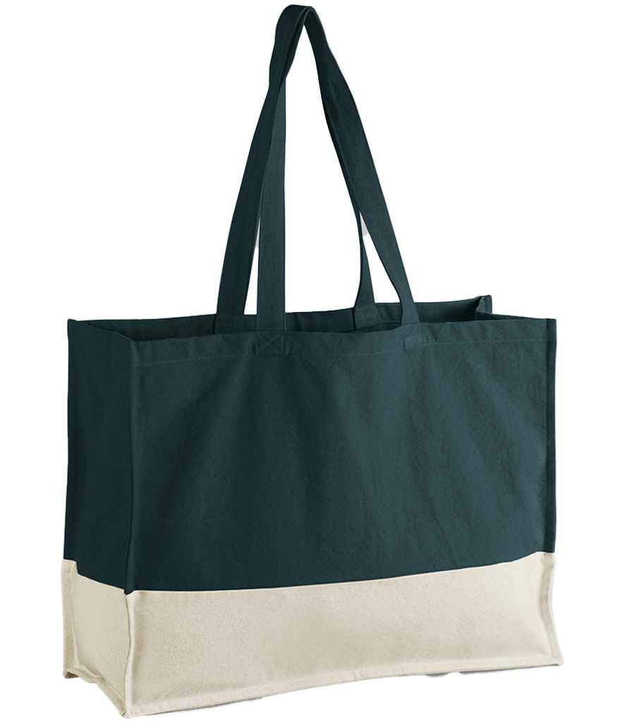 Westford Mill EarthAware® Organic Contrast Shopper - Dark Marine/Natural