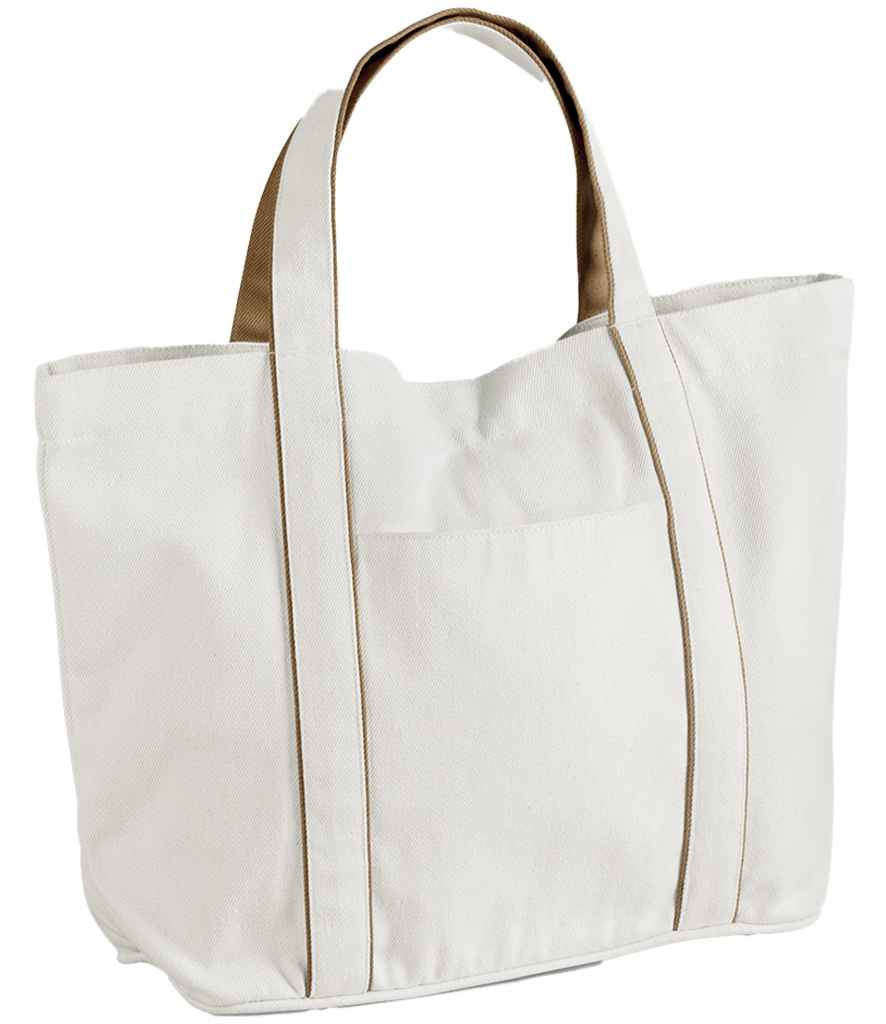 Westford Mill Courtside Medium Tote Bag - Soft White/Caramel