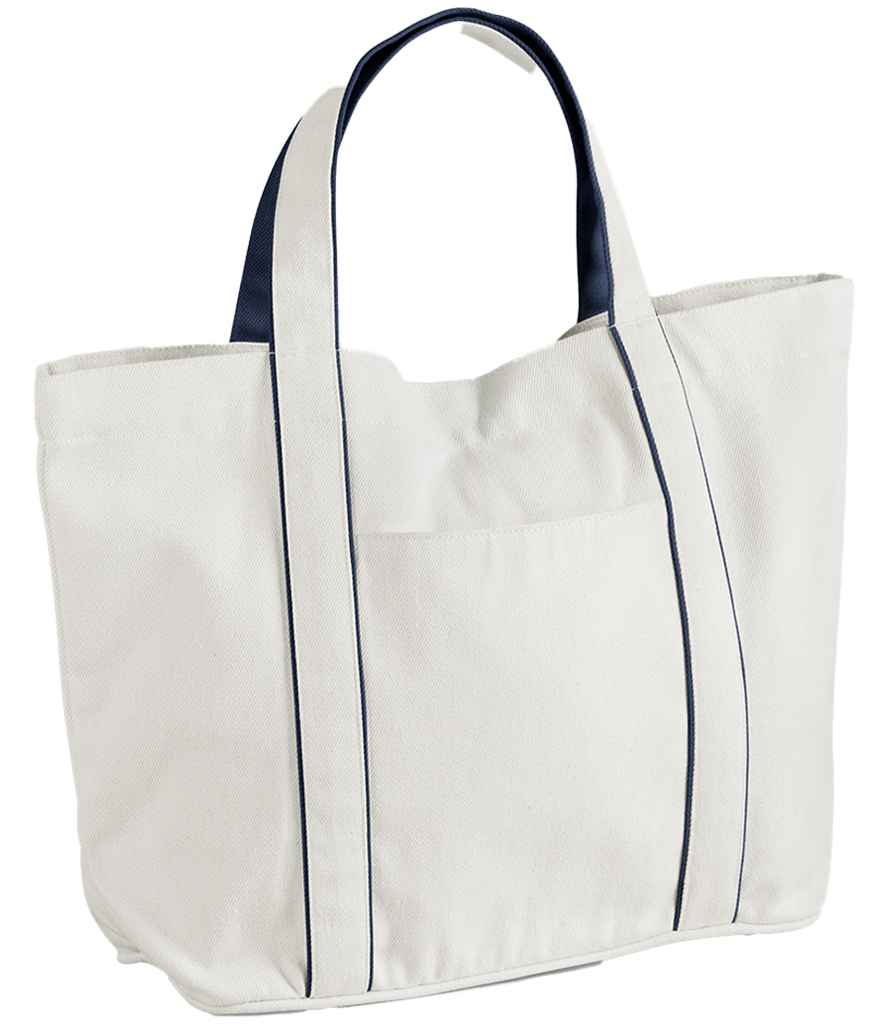 Westford Mill Courtside Medium Tote Bag - Soft White/French Navy