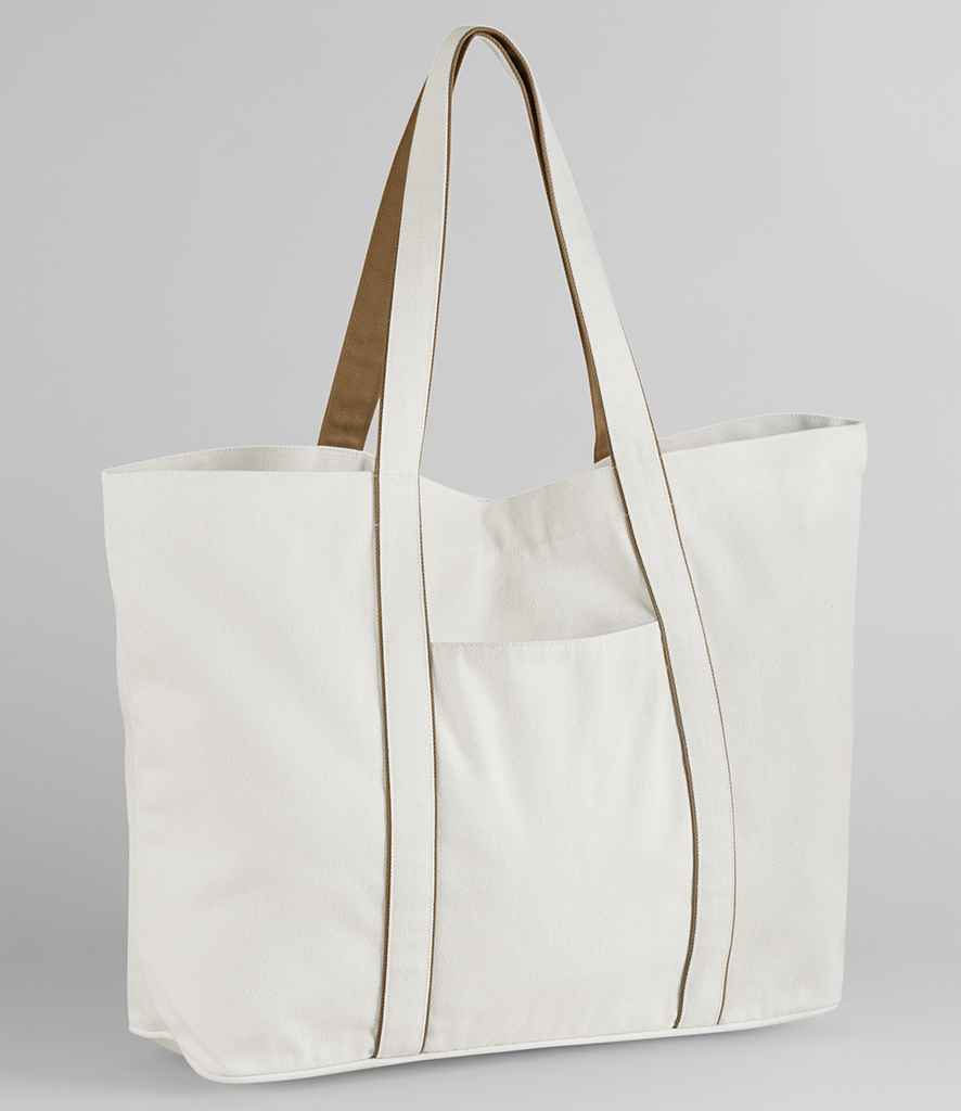 Westford Mill Courtside Large Tote Bag - Soft White/Caramel