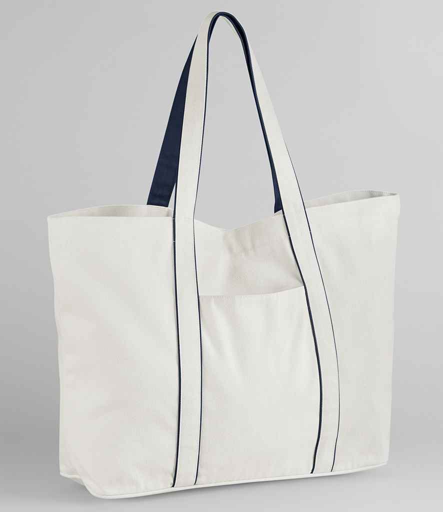 Westford Mill Courtside Large Tote Bag - Soft White/French Navy