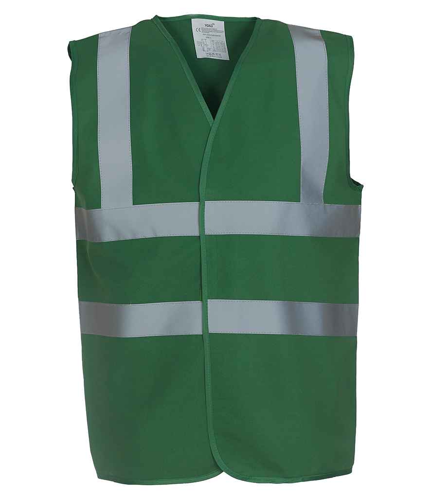 Yoko Hi-Vis Two Band and Braces Waistcoat - Paramedic Green