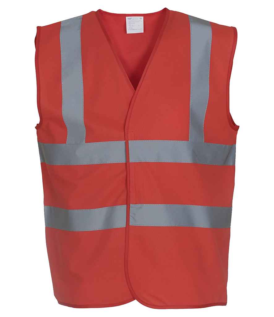 Yoko Hi-Vis Two Band and Braces Waistcoat - Red