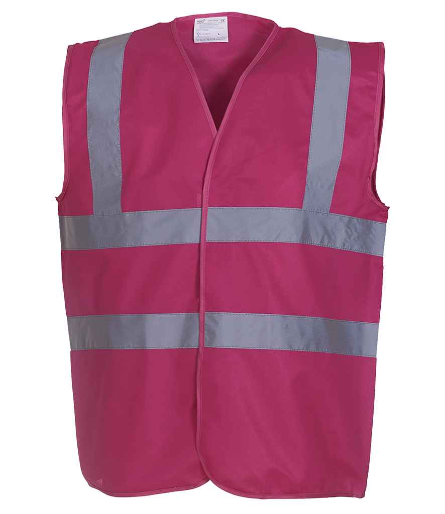 Yoko Hi-Vis Two Band and Braces Waistcoat - Raspberry